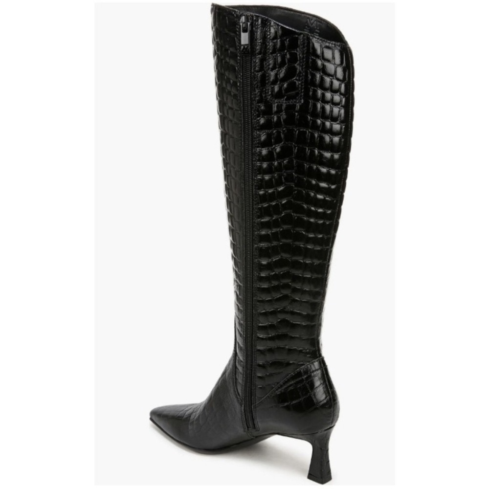 Naturalizer Deesha Croco Knee High Tall Boots Embossed Black 8.5M - Picture 2 of 14